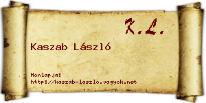 Kaszab László névjegykártya