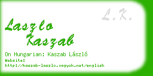 laszlo kaszab business card