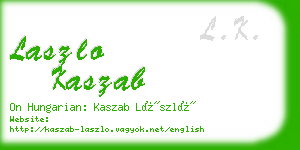 laszlo kaszab business card